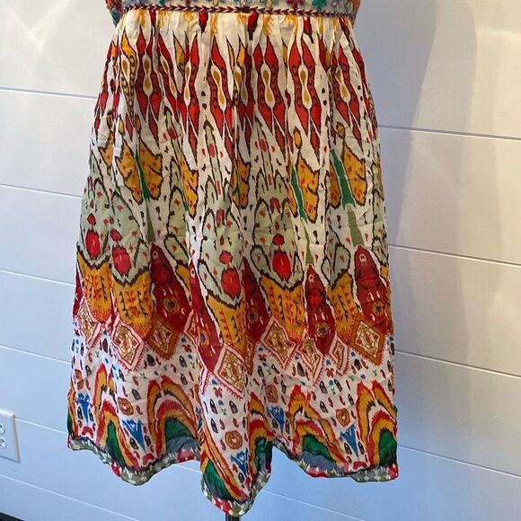ZARA Multicolor Embroidered Strappy Back Boho Mini Dress NWT XS - Picture 4 of 12